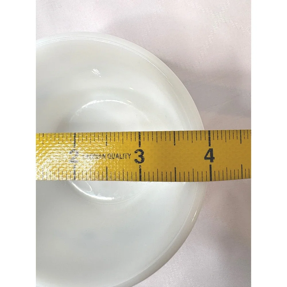 VTG PYREX White Opal Glass Bowl w/ Blue Floral 